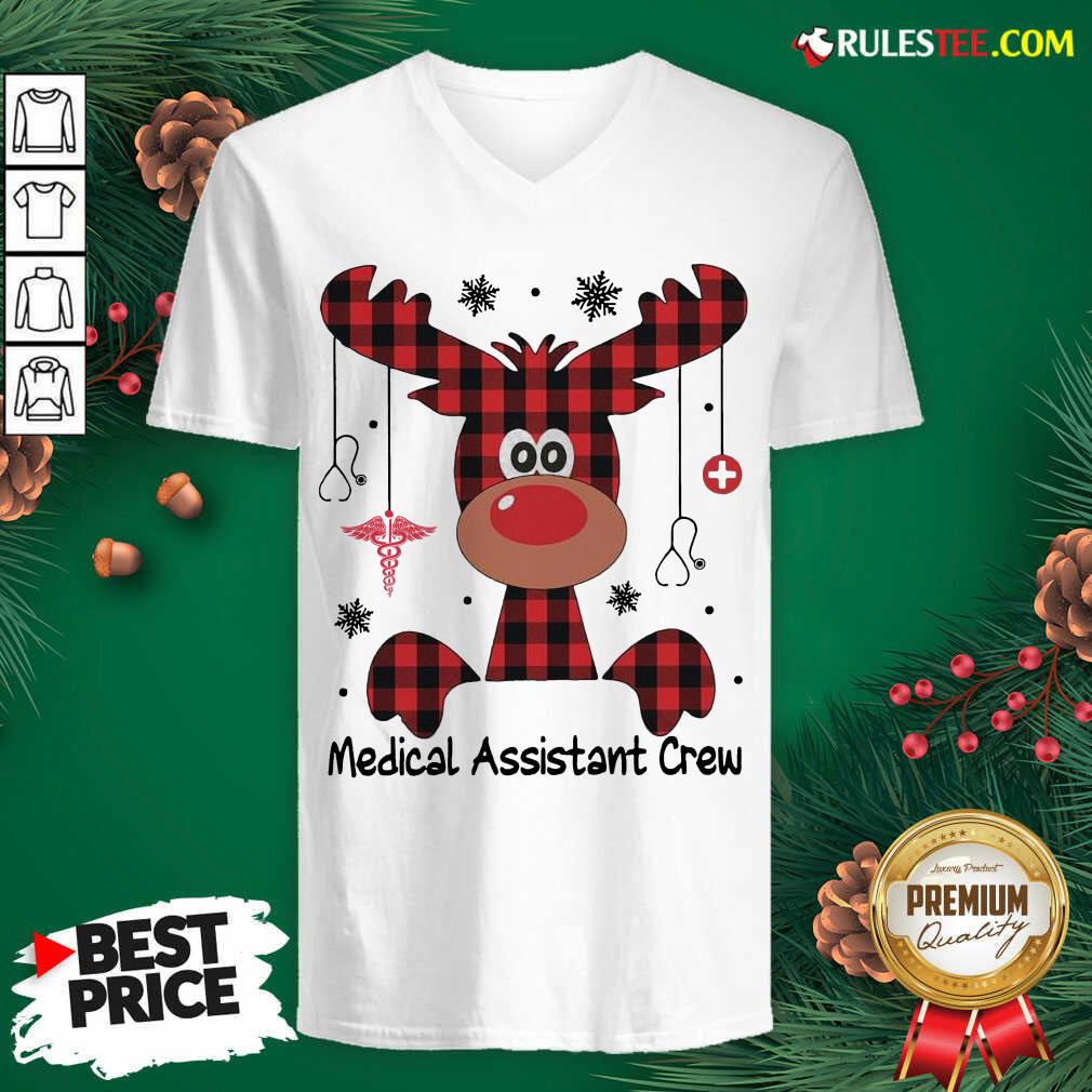 Awesome Reindeer Dispatcher Medical Assistant Crew Christmas Shirt - Image 3