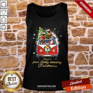 Alternative view of Awesome Santa Bulldogs Drive Hippie Car Have A Pawsitively Amazing Christmas Shirt