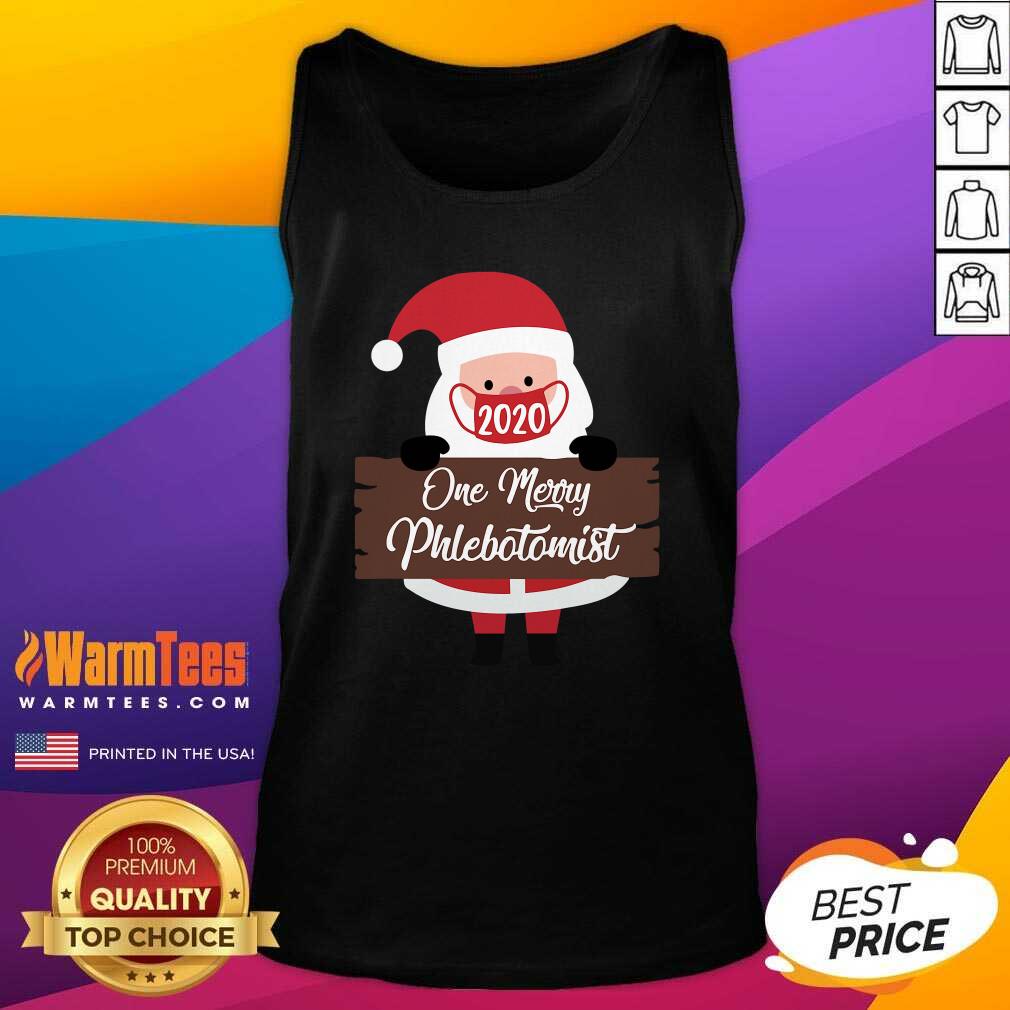 Awesome Santa Claus Face Mask 2020 One Merry Phlebotomist Christmas Shirt - Image 4
