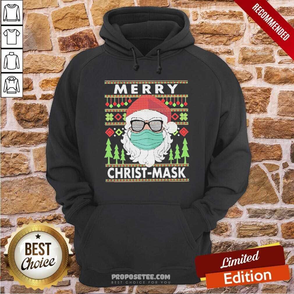 Awesome Santa Claus Mask Merry Christ Mask Ugly Shirt - Image 2
