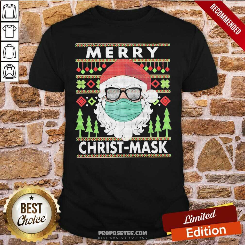 Awesome Santa Claus Mask Merry Christ Mask Ugly Shirt