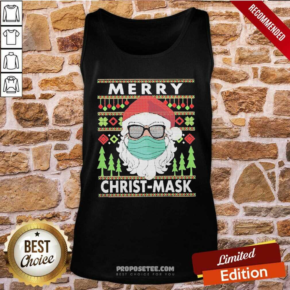 Awesome Santa Claus Mask Merry Christ Mask Ugly Shirt - Image 4