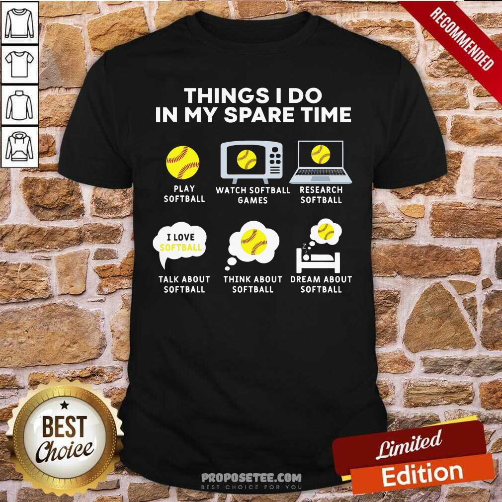 Awesome Six Things I Do In My Spare Time Softball Christmas Shirt