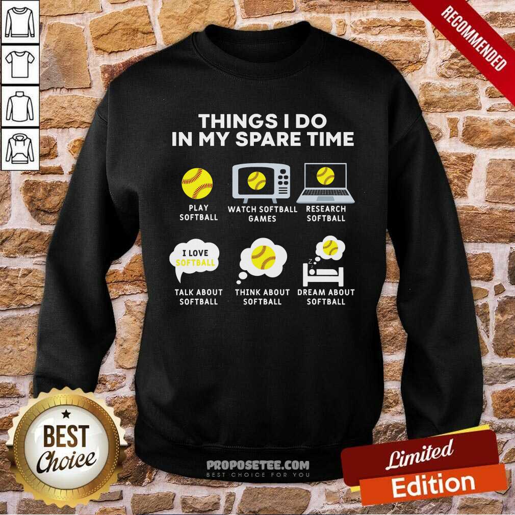 Awesome Six Things I Do In My Spare Time Softball Christmas Shirt - Image 5