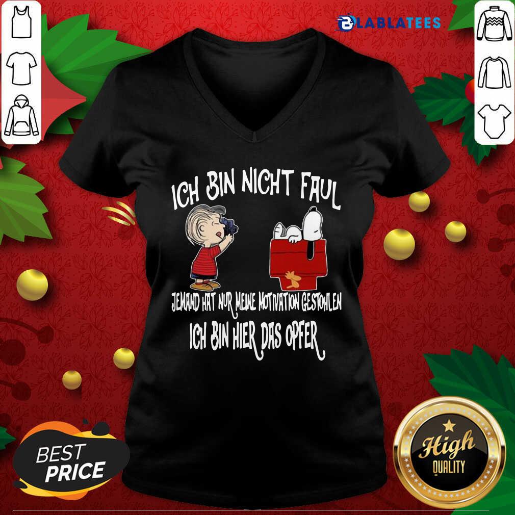 Awesome Snoopy And Charlie Brown Ich Bin Nicht Faul Ich Bin Hier Das Opfer Shirt - Image 3
