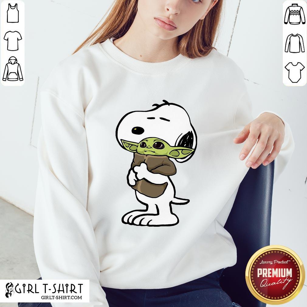 Awesome Snoopy Hugged Baby Yoda Tightly Shirt - Image 4