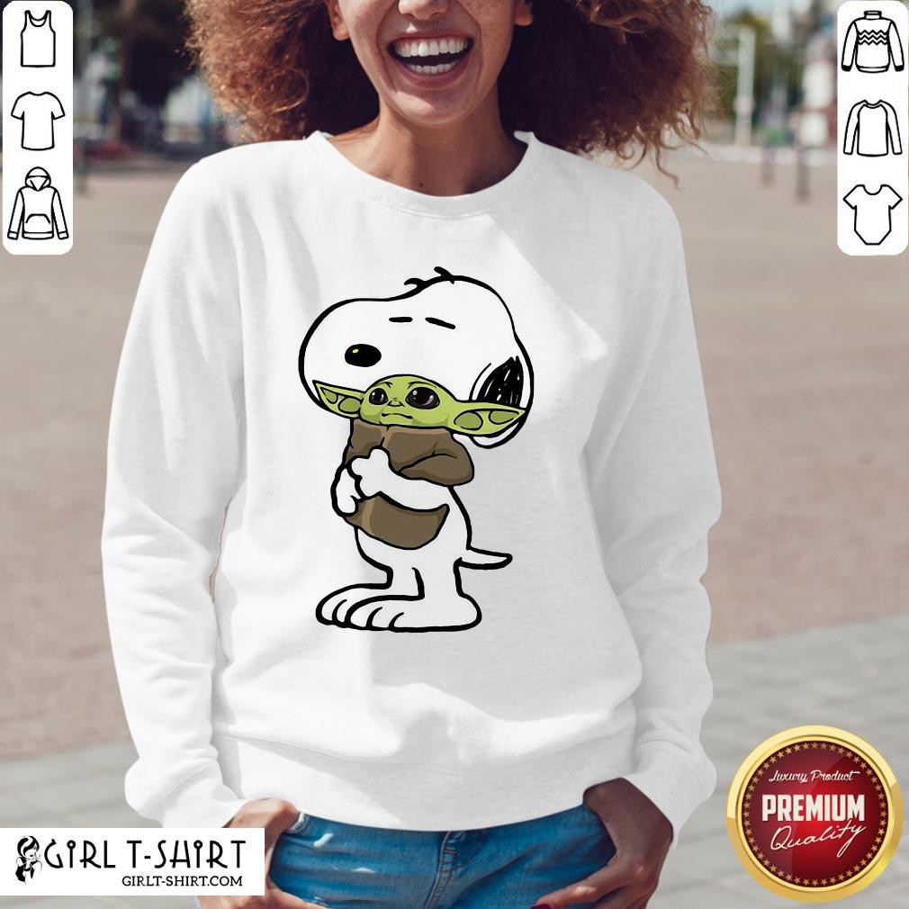 Awesome Snoopy Hugged Baby Yoda Tightly Shirt - Image 2