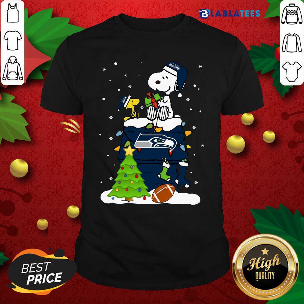 Awesome Snoopy Merry Christmas NFL Seahawks Unisex Shirt