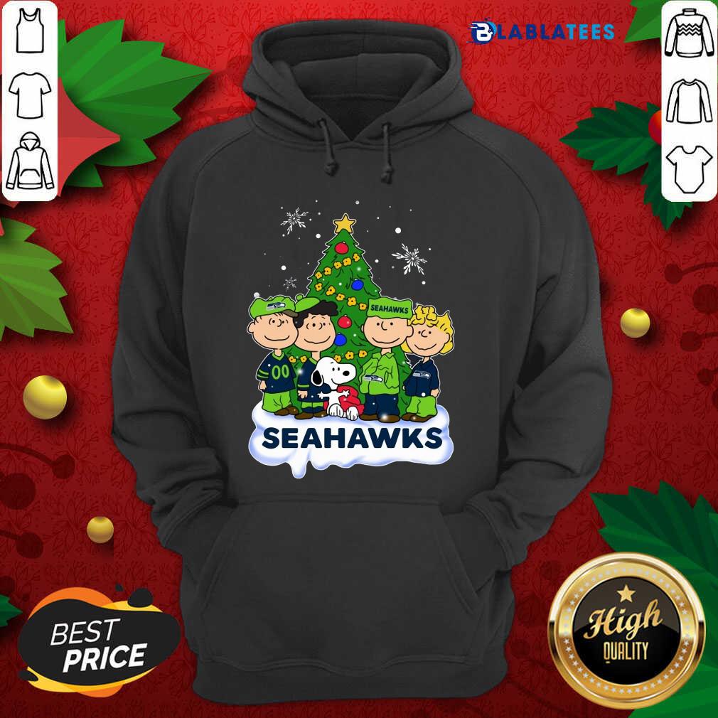 Awesome Snoopy The Peanuts Seattle Seahawks Christmas Shirt - Image 2