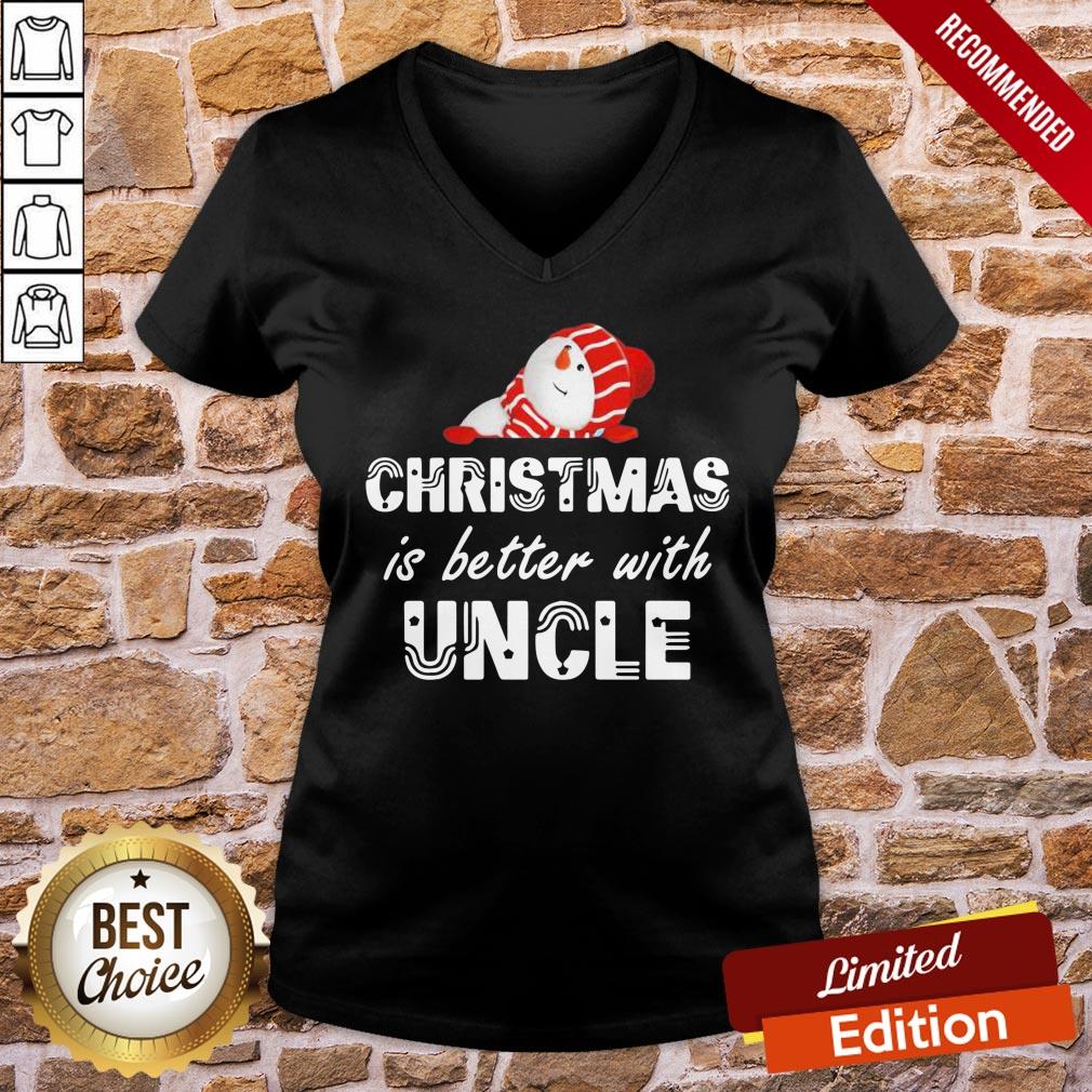 Awesome Snowman Christmas Is Better With Uncle Shirt - Image 2