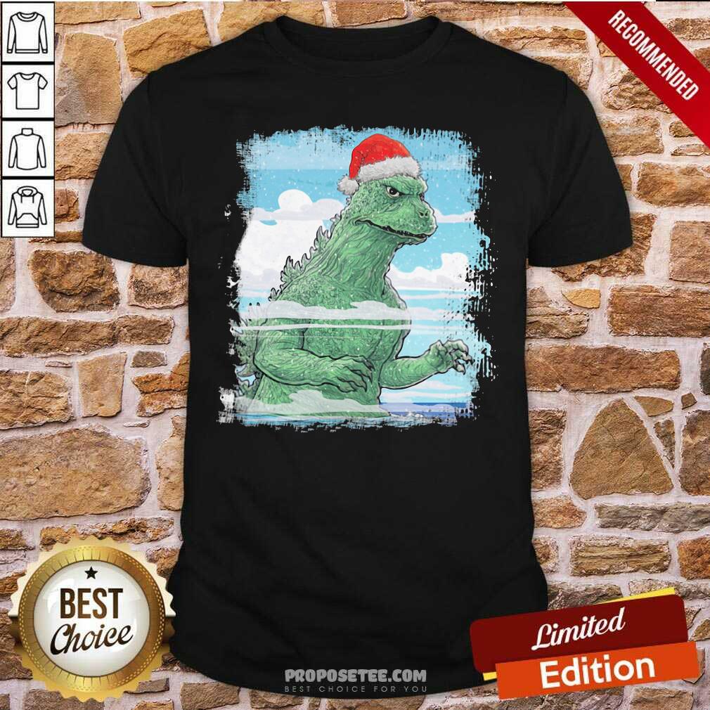 Awesome T-Rex Wear Hat Santa Claus Merry Christmas Shirt