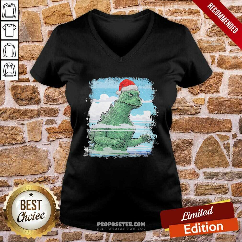 Awesome T-Rex Wear Hat Santa Claus Merry Christmas Shirt - Image 3