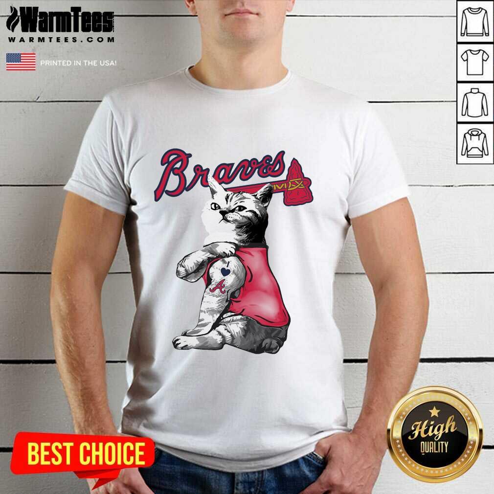 Awesome Tattoo Cat I Love Atlanta Braves Shirt
