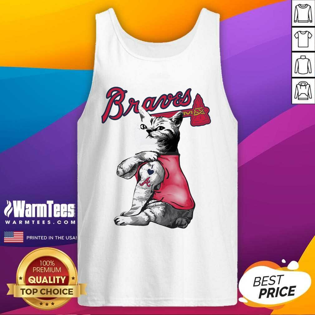 Awesome Tattoo Cat I Love Atlanta Braves Shirt - Image 4
