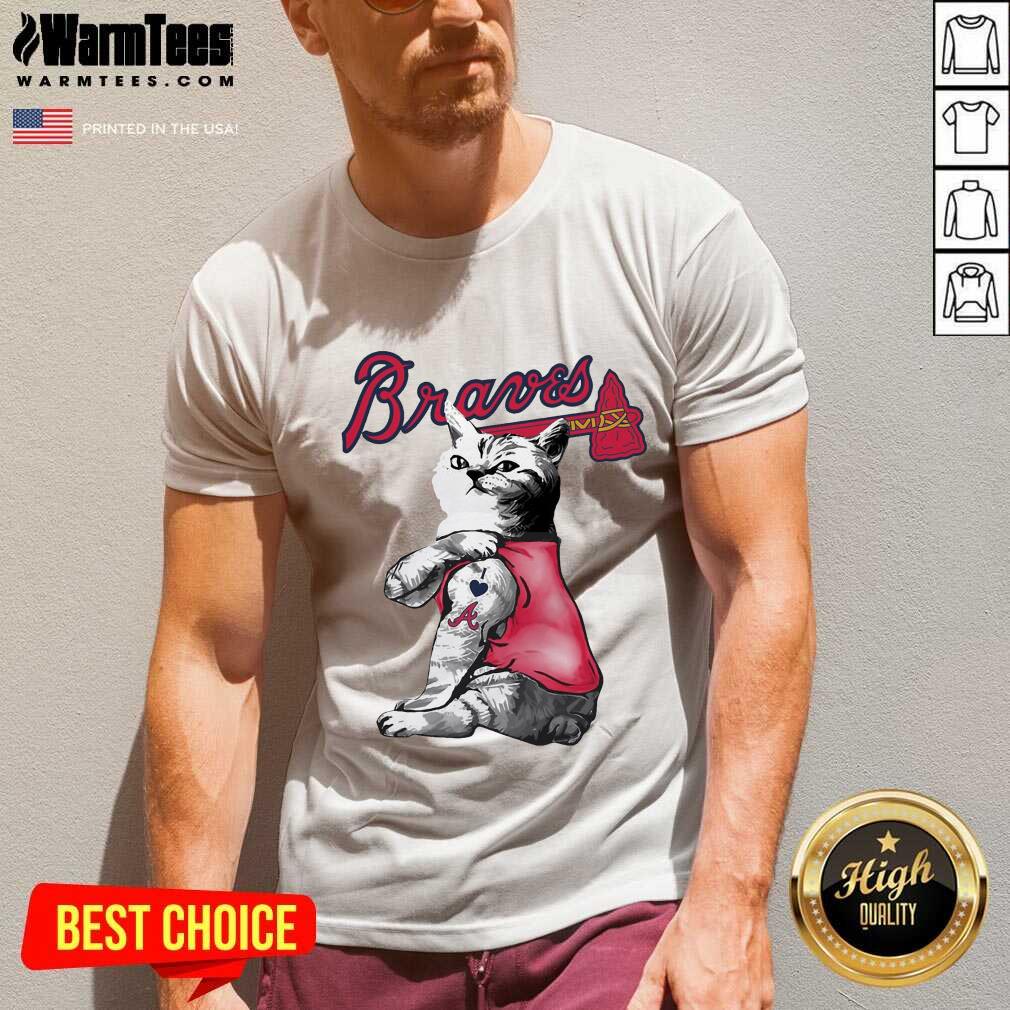 Awesome Tattoo Cat I Love Atlanta Braves Shirt - Image 5