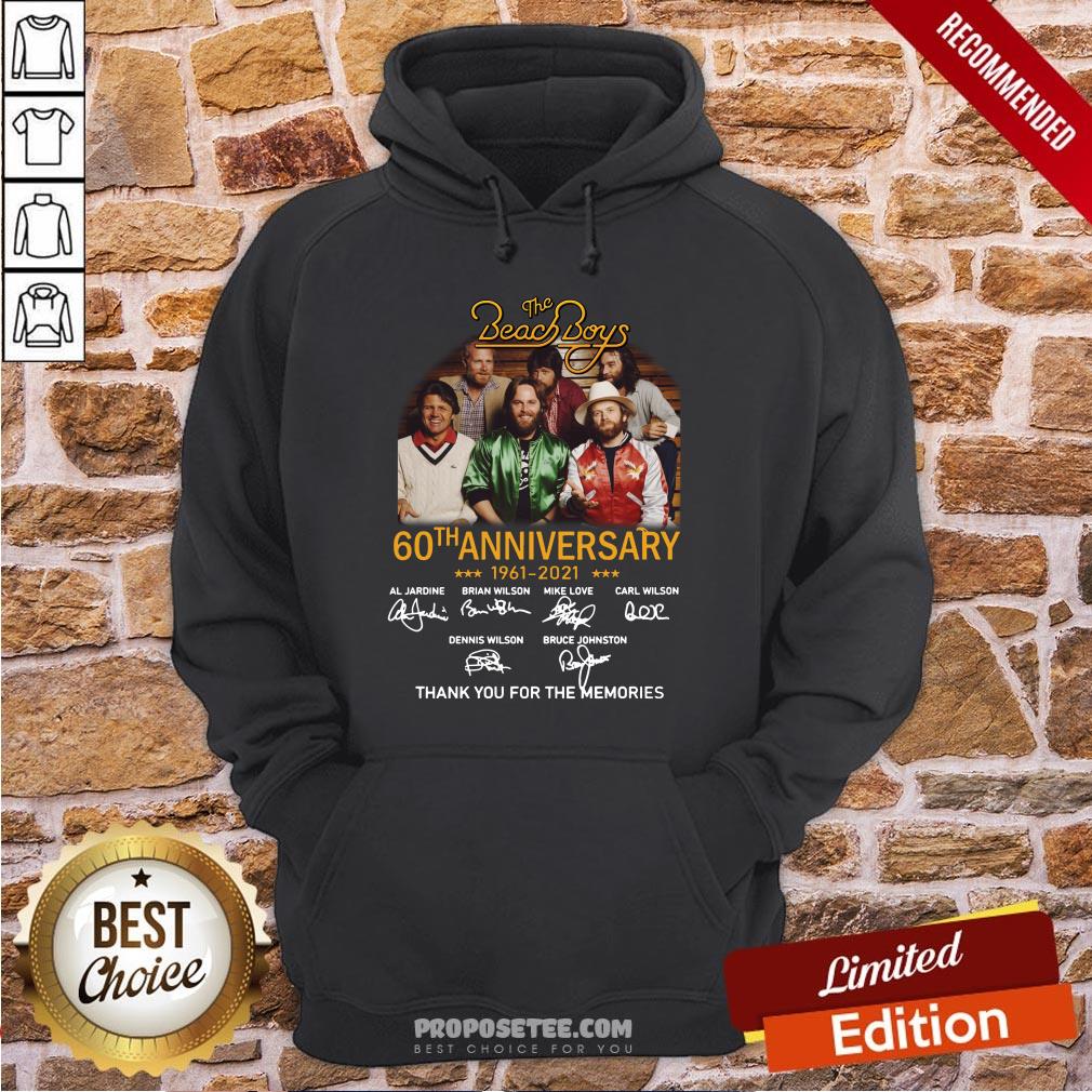 Awesome The Beach Boys 60th Anniversary 1961 2021 Thank You For The Memories Signatures Shirt - Image 5