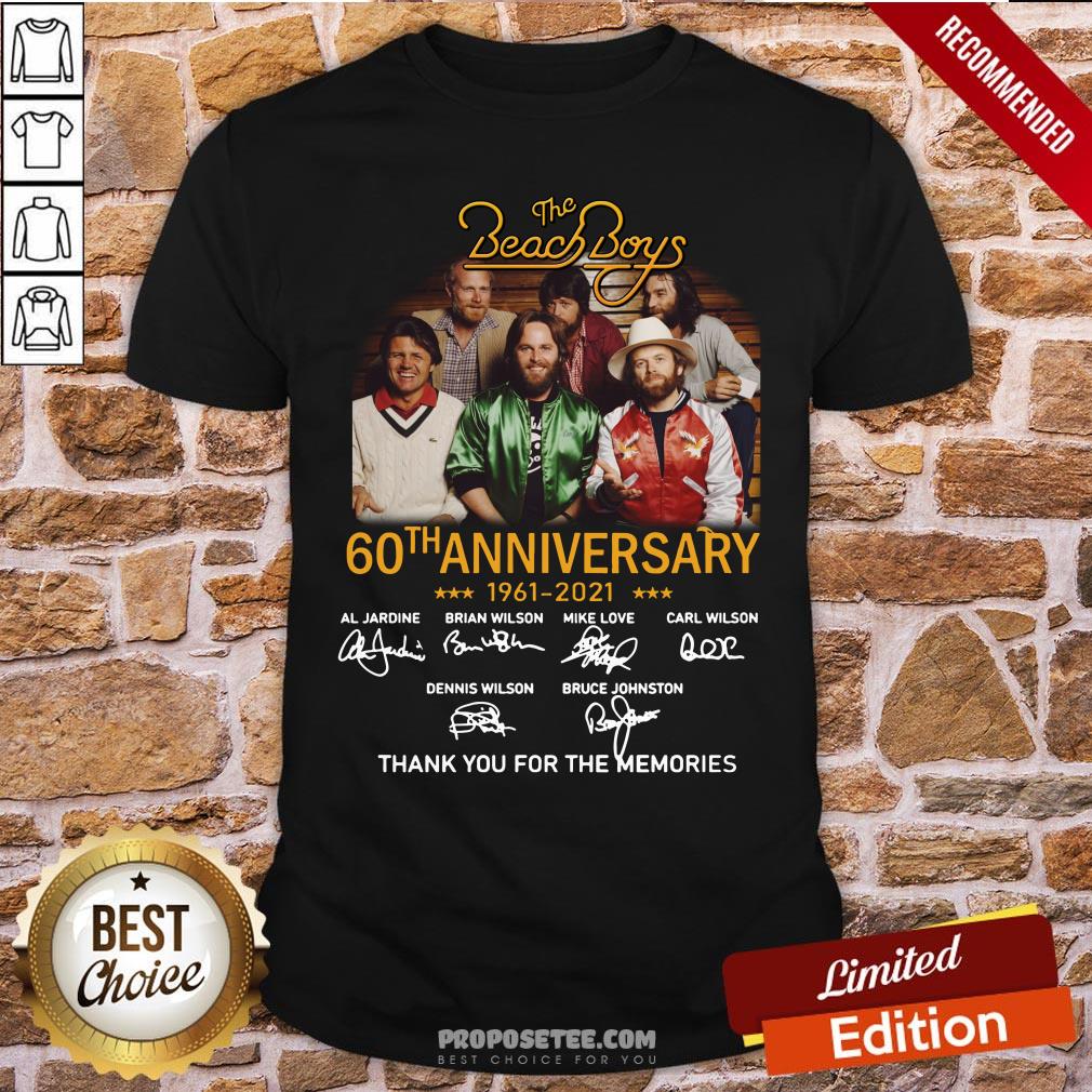 Awesome The Beach Boys 60th Anniversary 1961 2021 Thank You For The Memories Signatures Shirt