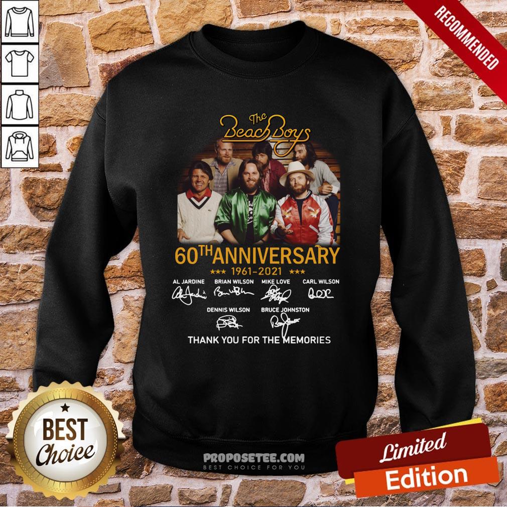 Awesome The Beach Boys 60th Anniversary 1961 2021 Thank You For The Memories Signatures Shirt - Image 4