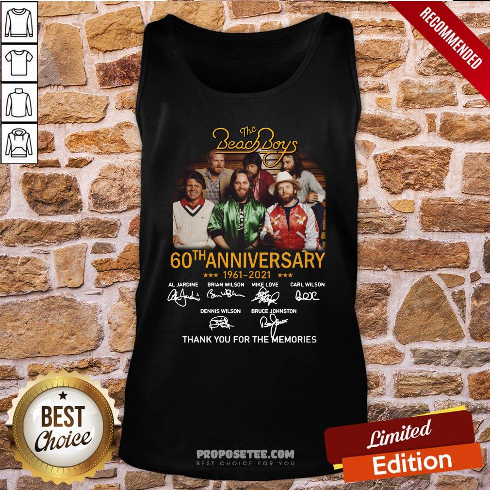 Awesome The Beach Boys 60th Anniversary 1961 2021 Thank You For The Memories Signatures Shirt - Image 3