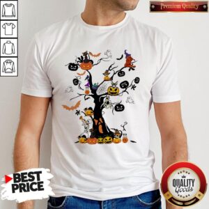Awesome The Halloween Day Pumpkin Skull Ghost Cat Shirt
