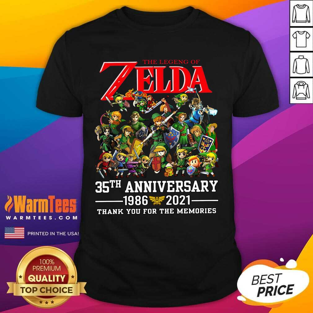 Awesome The Legend Of Zelda 35th Anniversary 1986 2021 Thank You For The Memories Shirt