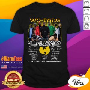 Awesome The Wu-Tang 29th Anniversary 1992 2021 Signatures Thank Shirt