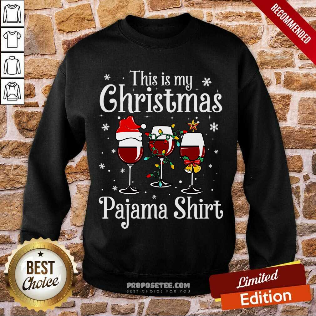 Awesome This Is My Christmas Pajama Wine Shirt - Image 5