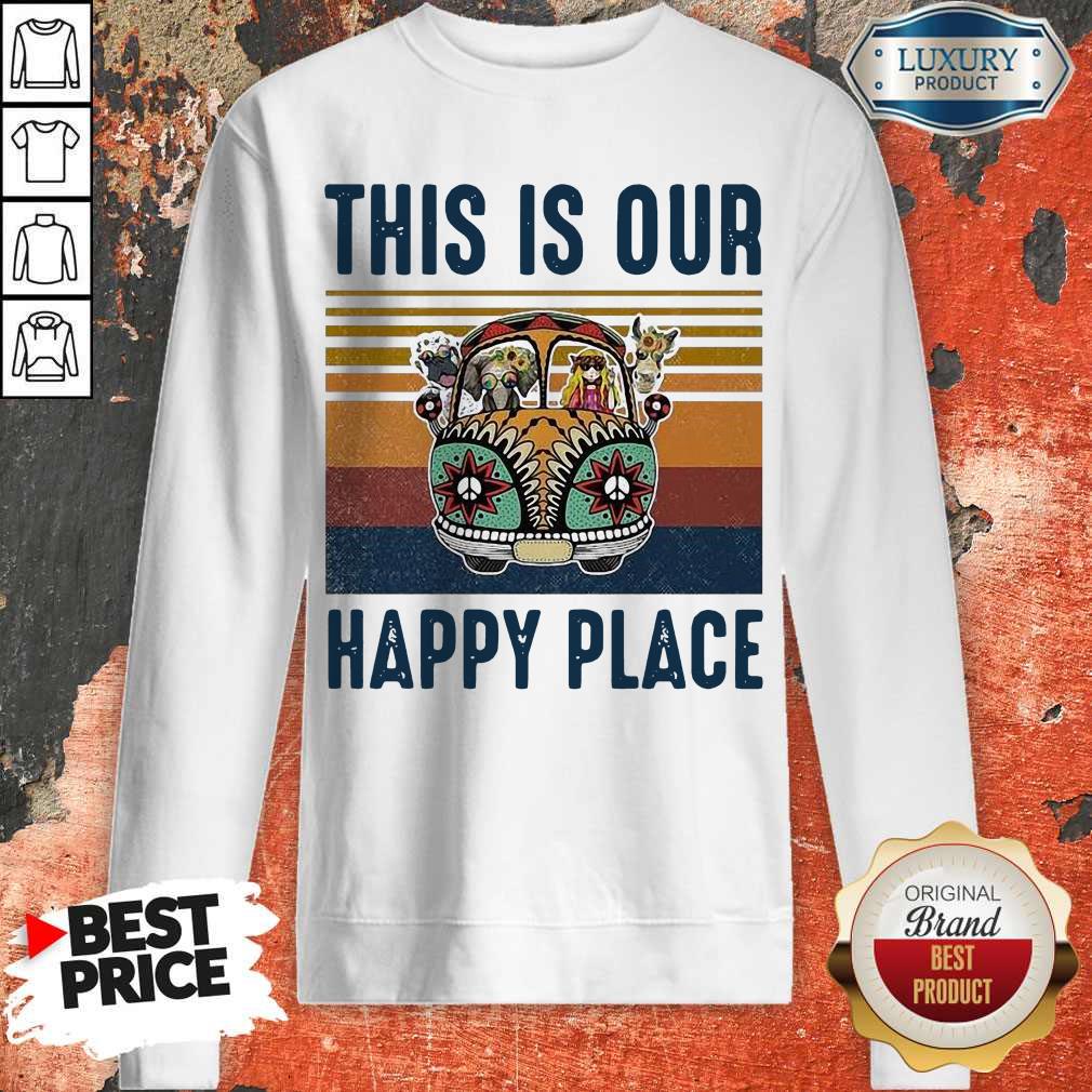 Awesome This Is Our Happy Place Hippie Animal Vintage Shirt - Image 4