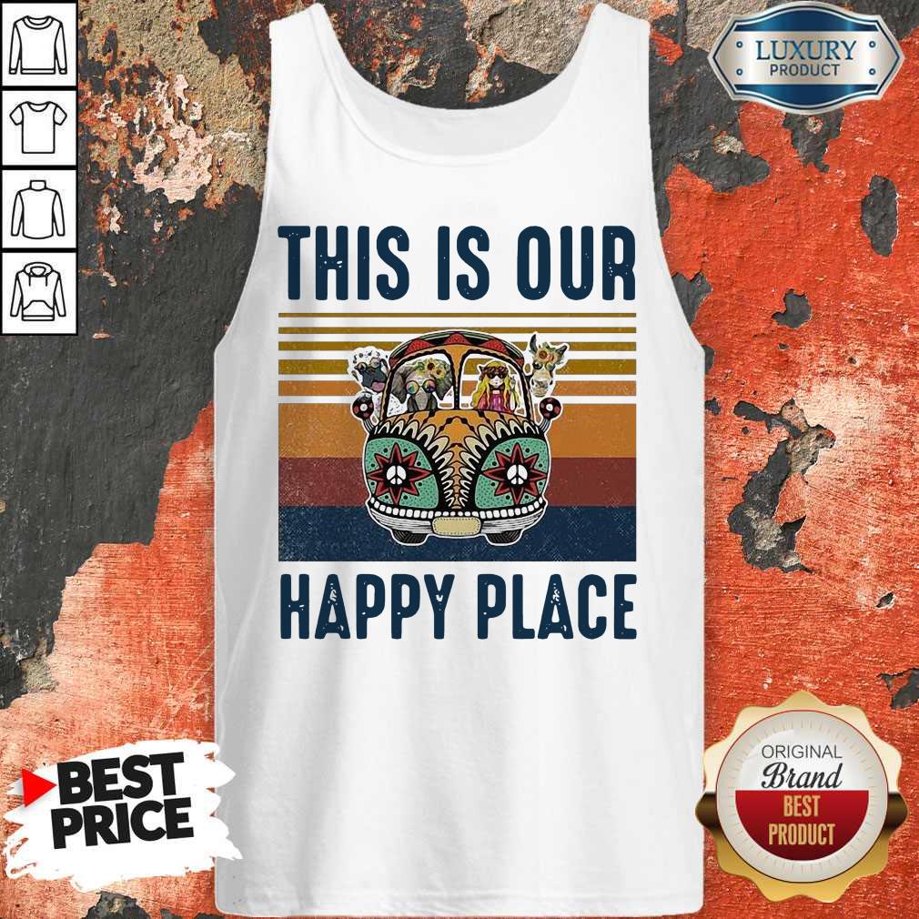 Awesome This Is Our Happy Place Hippie Animal Vintage Shirt - Image 3