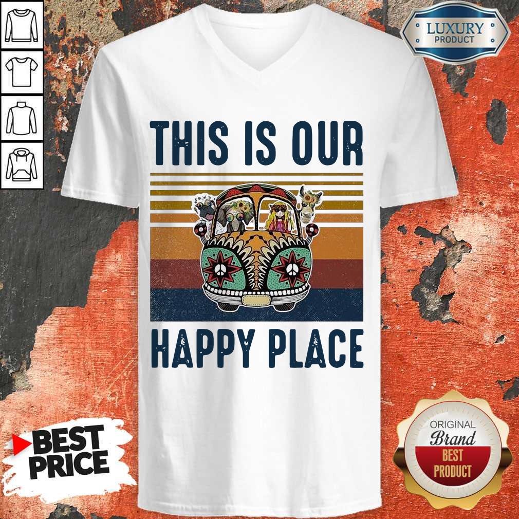 Awesome This Is Our Happy Place Hippie Animal Vintage Shirt - Image 2