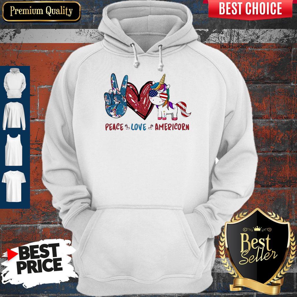 Awesome Unicorn Peace Love Americorn Shirt - Image 2