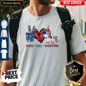 Awesome Unicorn Peace Love Americorn Shirt
