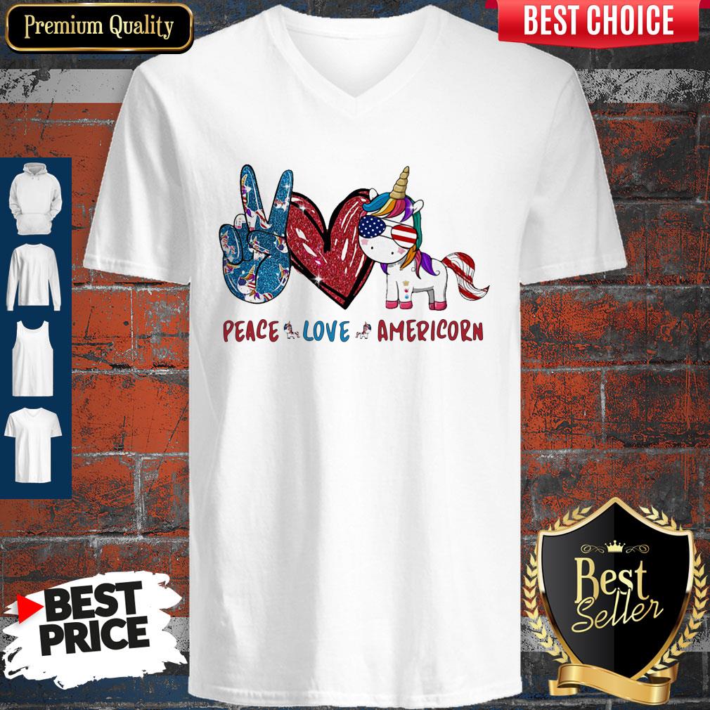 Awesome Unicorn Peace Love Americorn Shirt - Image 3