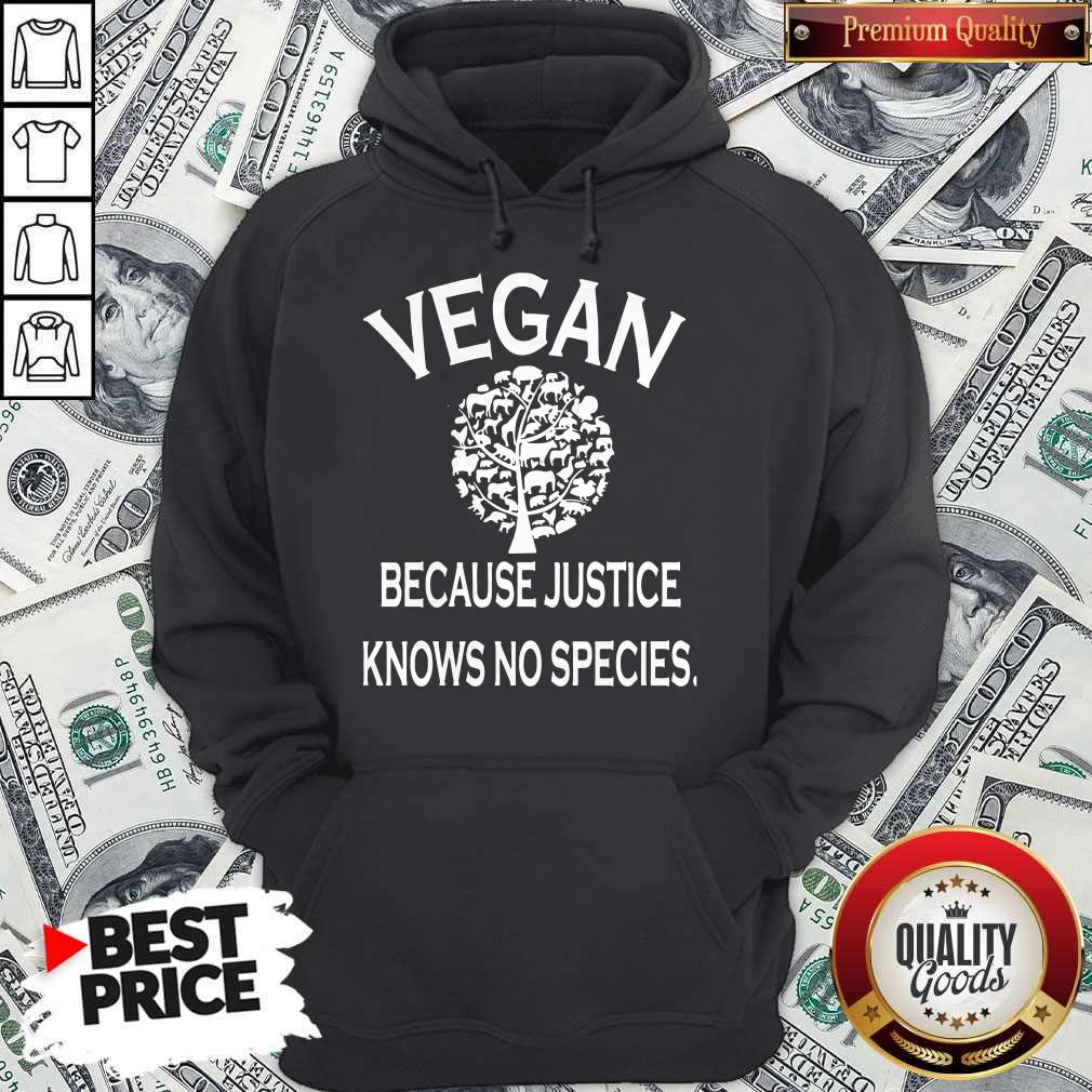Awesome Vegan Because Justice Knows No Species Shirt - Image 2