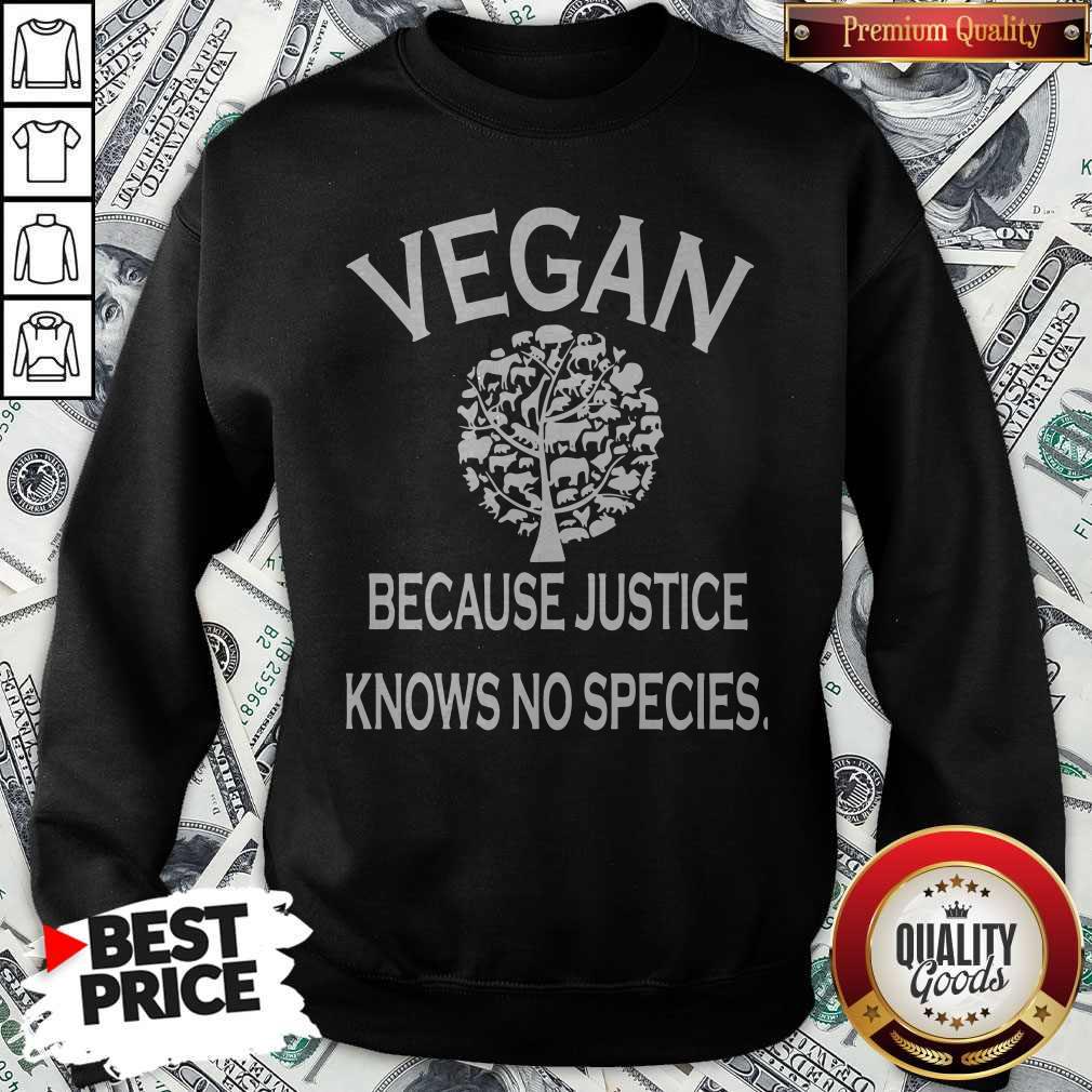 Awesome Vegan Because Justice Knows No Species Shirt - Image 5