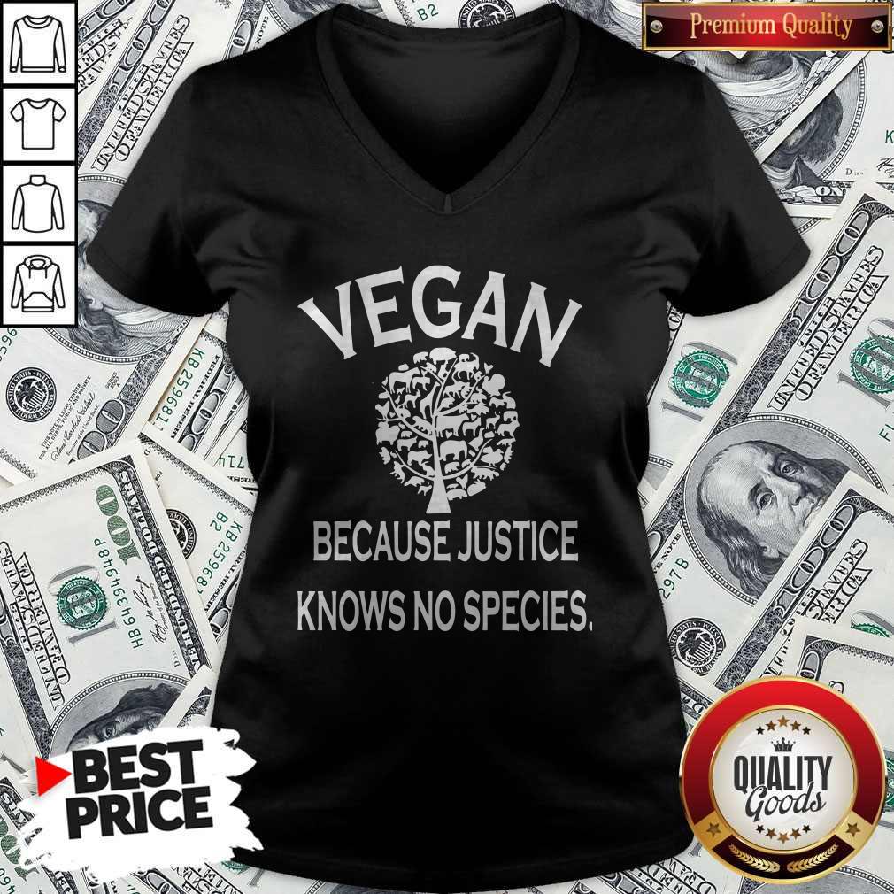 Awesome Vegan Because Justice Knows No Species Shirt - Image 3
