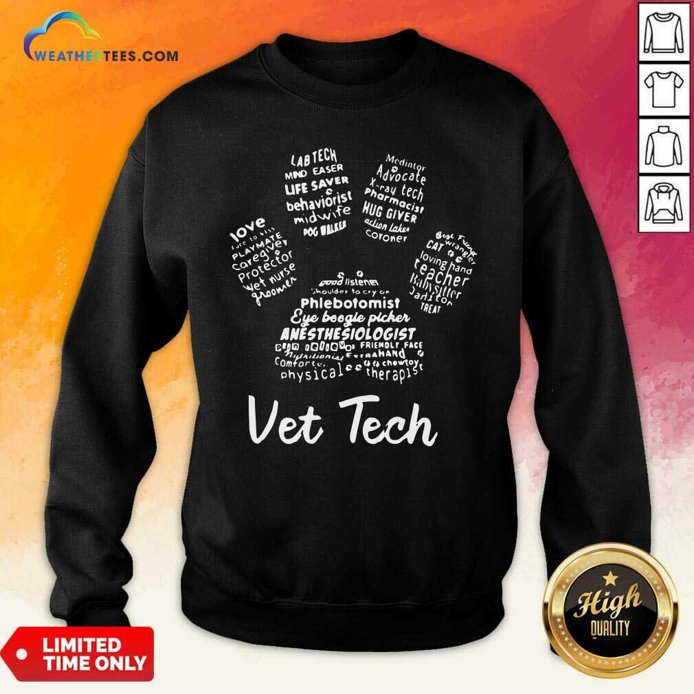 Awesome Vet Tech Paw Print Shirt - Image 2