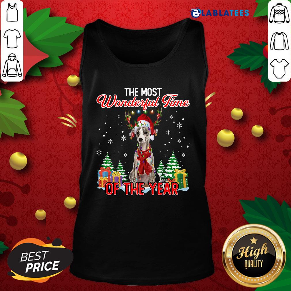 Awesome Whippet The Most Wonderful Time Of The Year Ugly Christmas Shirt - Image 4