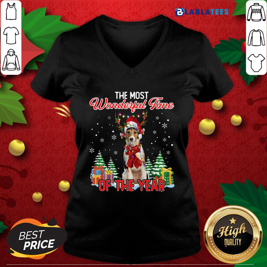 Awesome Wire Fox Terrier The Most Wonderful Time Of The Year Christmas Shirt - Image 3