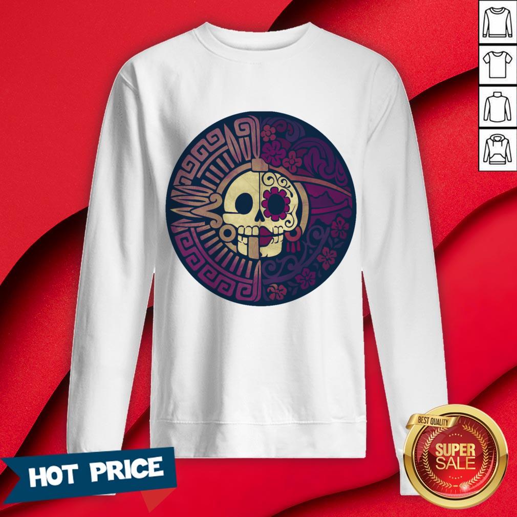 Aztec Sugar Skull Day Of The Dead Dia De Los Muertos Shirt - Image 4