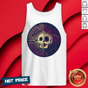 Alternative view of Aztec Sugar Skull Day Of The Dead Dia De Los Muertos Shirt