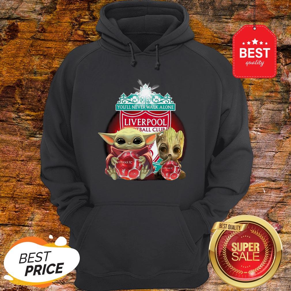 Baby Yoda And Baby Groot Hug Liverpool You’ll Never Walk Alone Shirt - Image 5