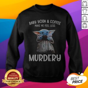 Alternative view of Baby Yoda And Coffee Make Me Happy Less Murdery Shirt
