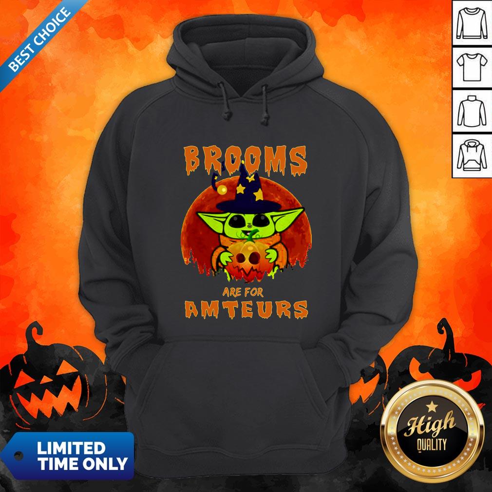 Baby Yoda Brooms Are For Amateurs Halloween Shirt - Image 2