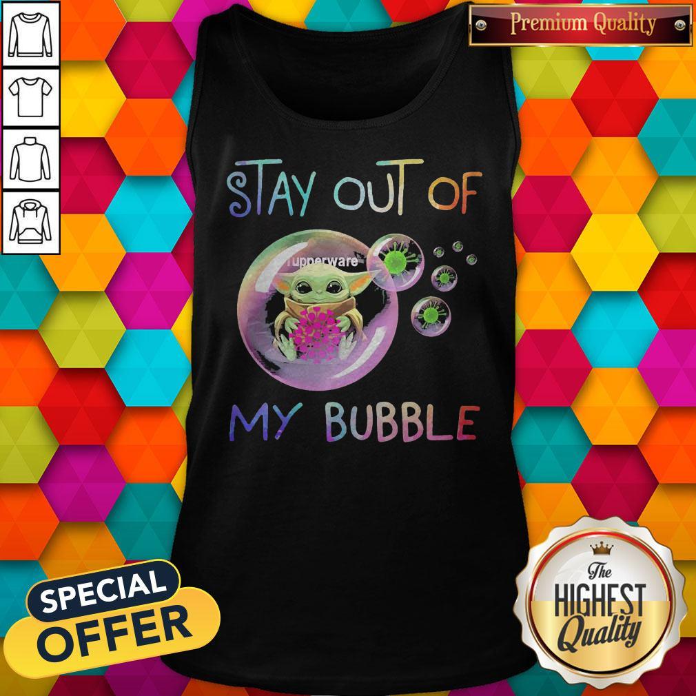 Baby Yoda Hug Tupperware Stay Out Of My Bubble Shirt - Image 2