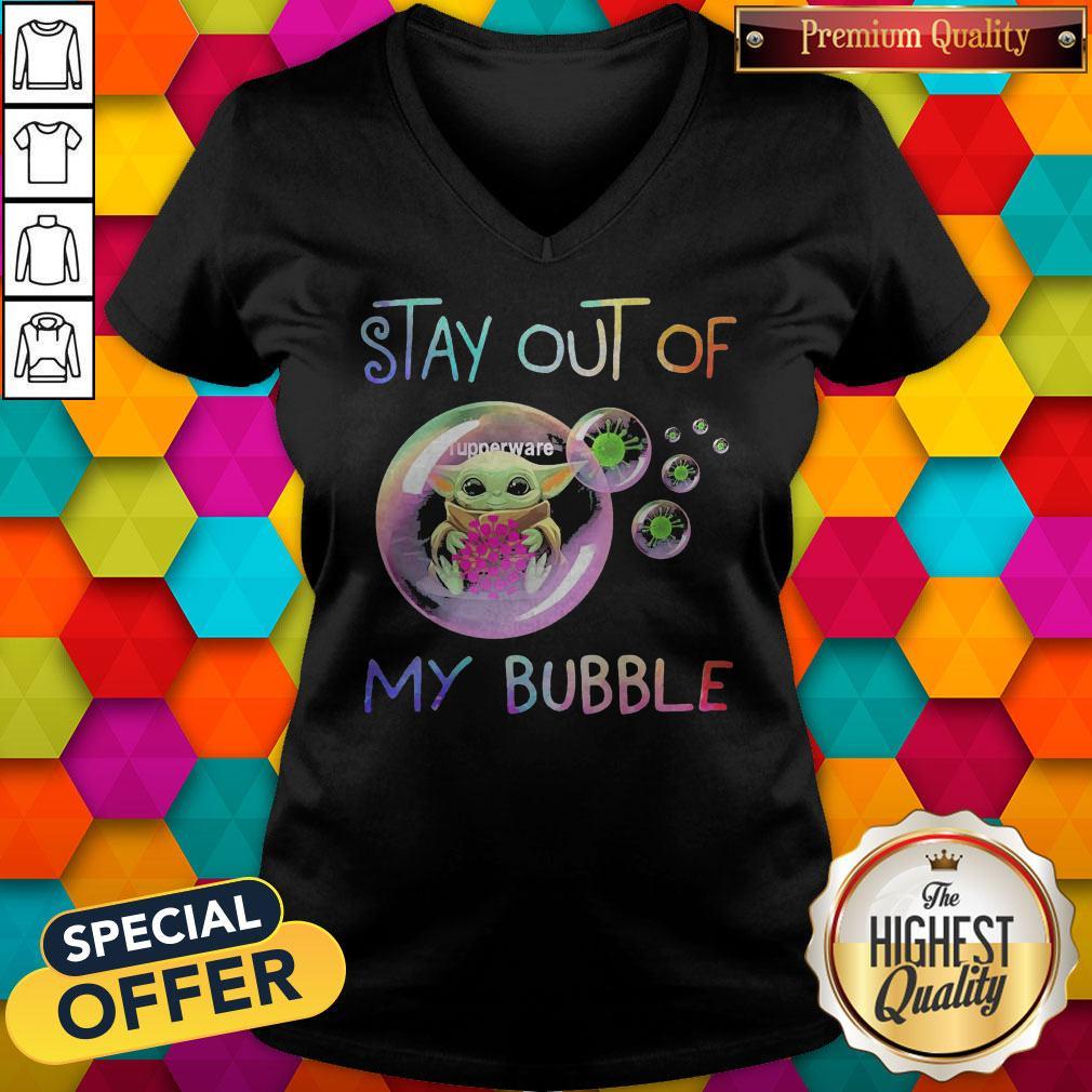 Baby Yoda Hug Tupperware Stay Out Of My Bubble Shirt - Image 3