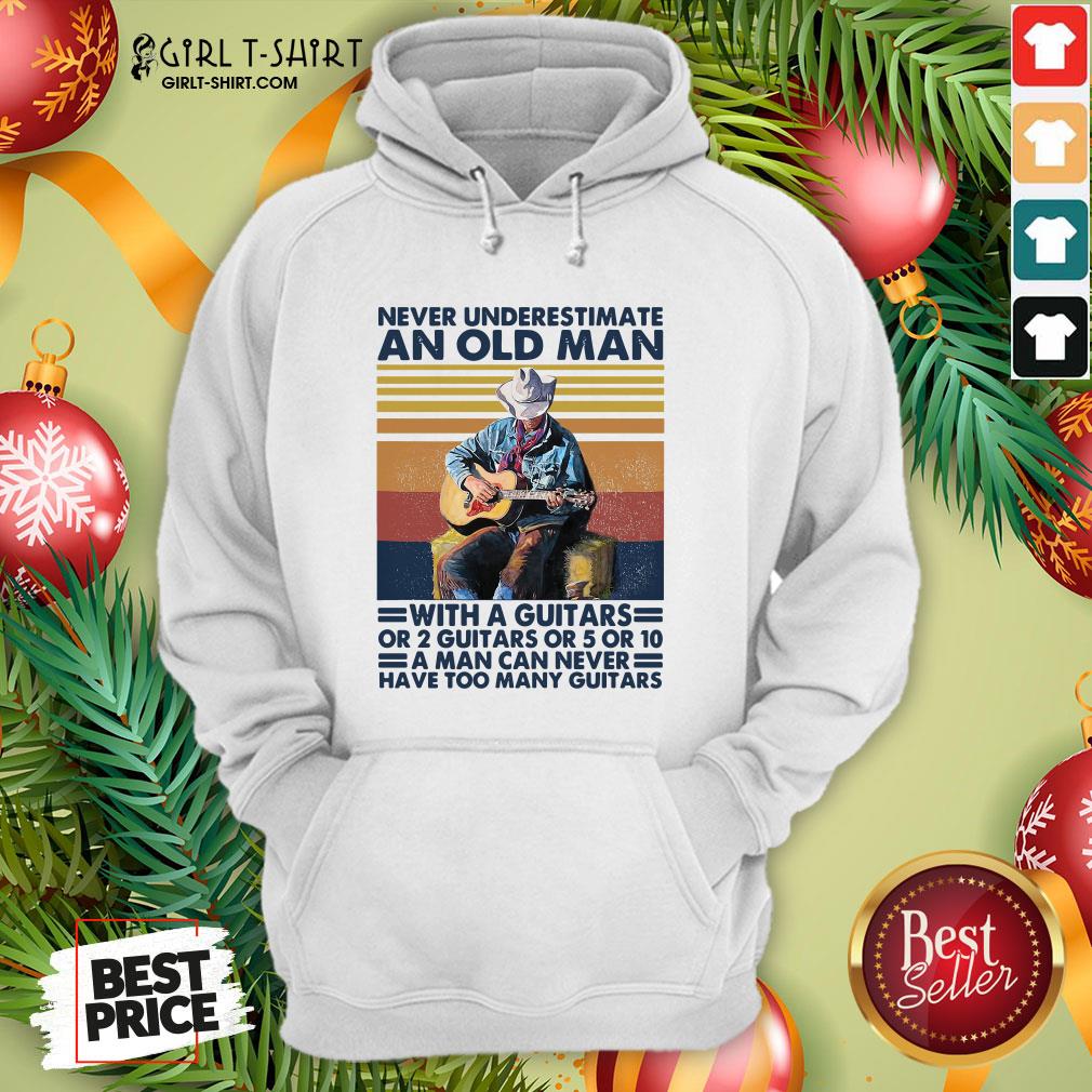 Bad Never Underestimate An Old Man With A Guitars For 2 Guitars Or 5 Or 10 Vintage Retro Shirt - Image 5