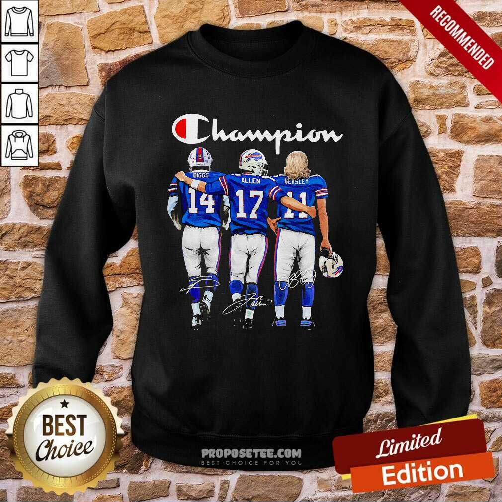 Baseball Buffalo Bills Diggs Allen And Beasley Champion Signatures Shirt - Image 4