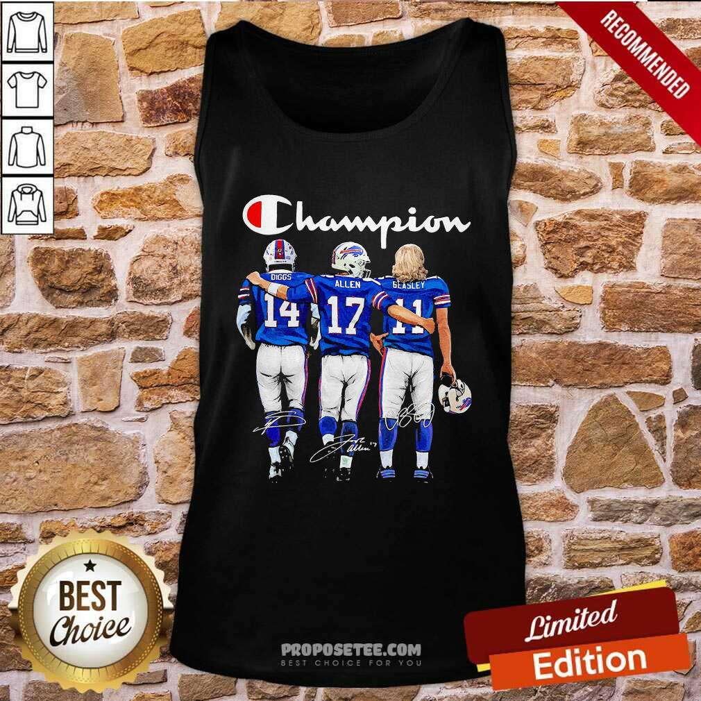 Baseball Buffalo Bills Diggs Allen And Beasley Champion Signatures Shirt - Image 3