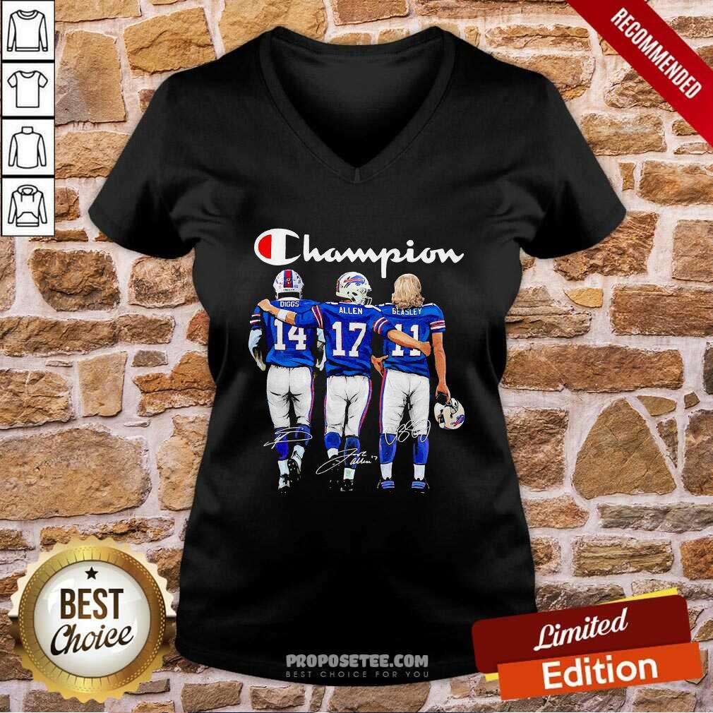 Baseball Buffalo Bills Diggs Allen And Beasley Champion Signatures Shirt - Image 2